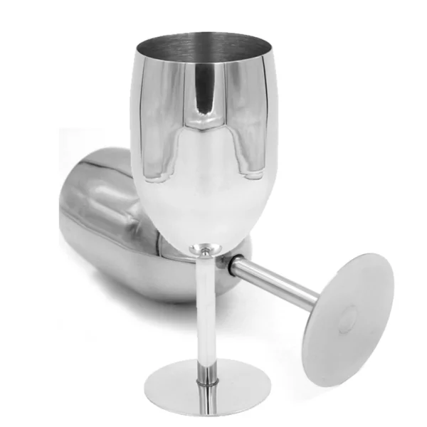2pc 240ml Stainless Steel Wine Glass - Image 3